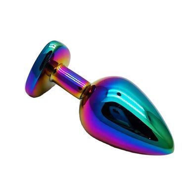 Анальна пробка з кристалом EGZO - Multicolor Heart Plug Purple size M