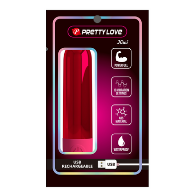 Перезаряжаемая вибропуля Pretty Love - Kiwi Red, BI-300091-3