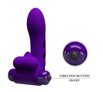 Клиторальный стимулятор на палец Pretty Love - Orlando Finger Violet, BI-014836-1