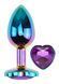 Анальна пробка з кристалом EGZO - Multicolor Heart Plug Purple size M