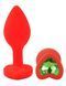 Силіконова анальна пробка EGZO - Silicone Red Heart Plug Green, size S