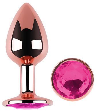 Анальна пробка з кристалом EGZO - Rose Gold Round Plug Rose size S