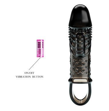 Подовжуюча насадка з вібростимуляцією (на 2,5 см) PRETTY LOVE - PENIS SLEEVE Cecelia, BI-026242-1