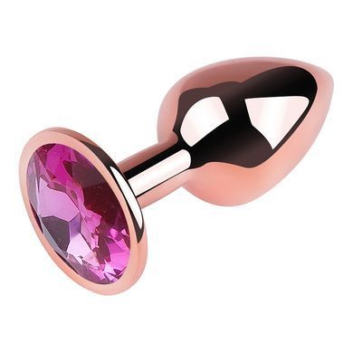 Анальна пробка з кристалом EGZO - Rose Gold Round Plug Rose size S