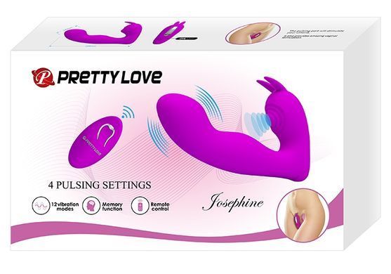 Мультифункциональный вибростимулятор на пульте управления Pretty Love Josephine Violet, BI-014843W