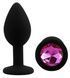 Силиконовая анальная пробка EGZO - Silicone Black Round Plug Rose, size S