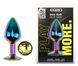 Анальна пробка з кристалом EGZO - Multicolor Round Plug Lime size S