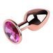 Анальна пробка з кристалом EGZO - Rose Gold Round Plug Rose size S