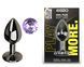 Анальная пробка с кристаллом EGZO - Dark Gray Round Plug Amethyst, size S
