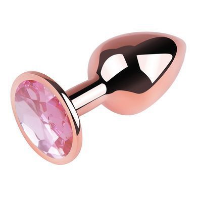 Анальна пробка з кристалом EGZO - Rose Gold Round Plug Pink size S