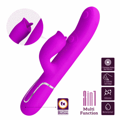 Пульсатор із кліторальним стимулятором серії Pretty Love - Gigi Purple 7 thumping functions 7 licking modes, BW-500035