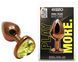 Анальная пробка с кристаллом EGZO - Dark Gold Heart Plug Lime, size S