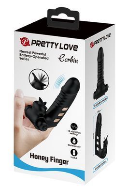 Кліторальний стимулятор на палець Pretty Love-Corbin Finger Black, BI - 014859