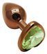 Анальная пробка с кристаллом EGZO - Dark Gold Heart Plug Green, size S