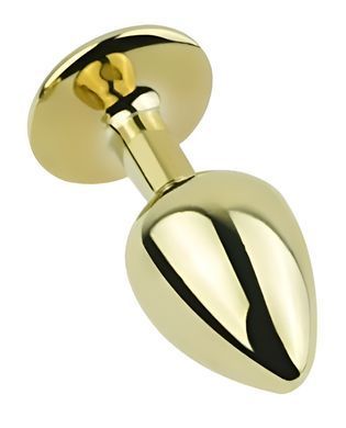 Анальна пробка з кристалом EGZO - Gold Round Plug Green size S