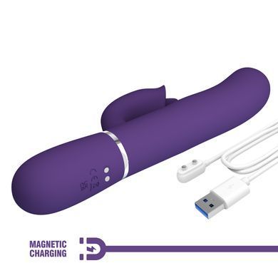 Пульсатор с клиторальным стимулятором серии Pretty Love - Gigi Dark Purple 7 thumping functions 7 licking modes, BW-500035-2