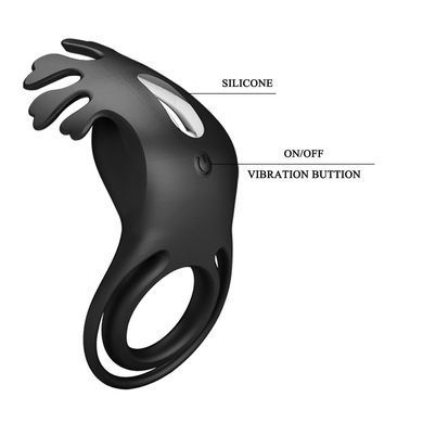 Кільце ерекційне Pretty Love - Vibration Penis Ring Ruben Black, BI-210311-1
