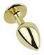 Анальна пробка з кристалом EGZO - Gold Round Plug Green size S