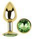 Анальна пробка з кристалом EGZO - Gold Round Plug Green size S