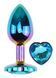 Анальна пробка з кристалом EGZO - Multicolor Heart Plug Aqua size M