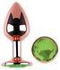 Анальна пробка з кристалом EGZO - Rose Gold Round Plug Green size S