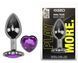 Анальна пробка з кристалом EGZO - Dark Silver Heart Plug Purple size M
