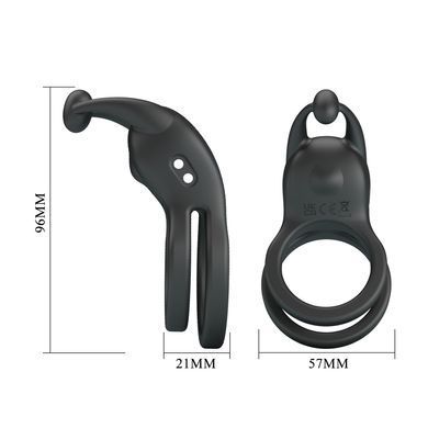 Кільце ерекційне Pretty Love - Goodwin Vibrating Double Penis Ring, BI-210222