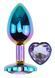 Анальна пробка з кристалом EGZO - Multicolor Heart Plug Amethyst size M