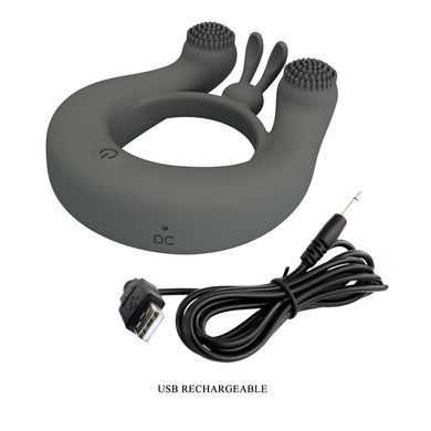 Ерекційне вібро кільце Pretty Love - Master Ring GREY, BI-210324-1