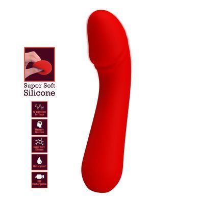 Вибромассажер для стимуляции точки G Pretty Love - Cetus Red, BI-014723-2
