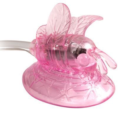 Вакуумная помпа для клитора с вибростимуляцией BAILE - BUTTERFLY CLITORAL PUMP, BI-010125R