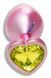 Анальная пробка с кристаллом EGZO - Pink Perl Heart Plug Lime, size S