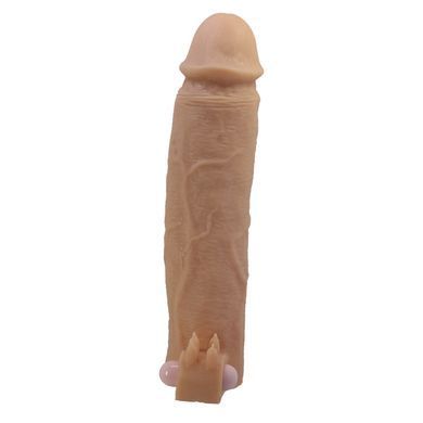 Удлиняющая насадка с вибростимуляцией Pretty Love - Xerxes Vibrating Penis Sleeve Skin, BI-026282Z