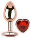 Анальна пробка з кристалом EGZO - Rose Gold Heart Plug Red size M