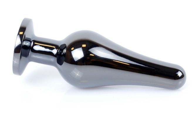 Анальний затор Boss Series - Jewellery Dark Silver BUTT PLUG Black, BS6400056