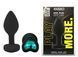 Силіконова анальна пробка EGZO - Silicone Black Heart Plug Marine, size S