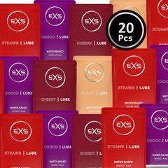 Набор из 20 шт ароматизированных универсальных гелей-лубрикантов EXS Flavoured Lube Sachets, 20х5 ml