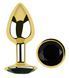 Анальна пробка з кристалом EGZO - Gold Round Plug Black size S