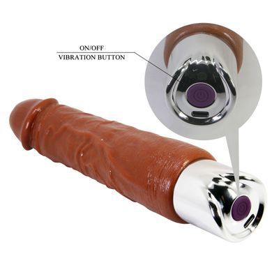 Перезаряжаемый вибратор реалистик Pretty Love - Rufus Pro Realistic Vibrating Dildo Brown, BW-500082DC