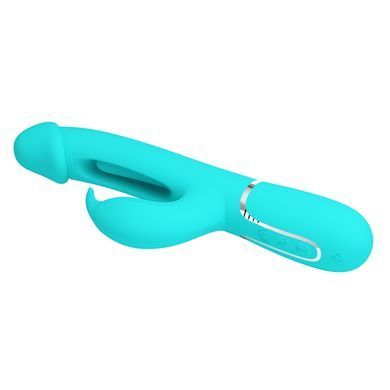 Вібратор із стимулятором клітора PRETTY LOVE - Kampas Rabbit 3 in 1 Green, BW-500025-1