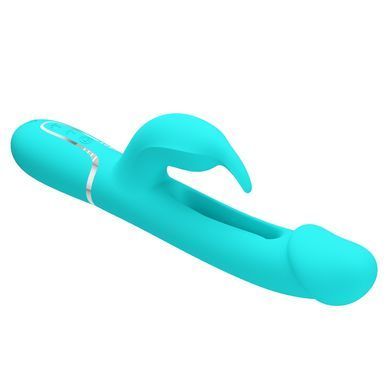 Вібратор із стимулятором клітора PRETTY LOVE - Kampas Rabbit 3 in 1 Green, BW-500025-1