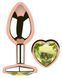 Анальна пробка з кристалом EGZO - Rose Gold Heart Plug Lime size M