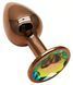 Анальна пробка з кристалом EGZO - Dark Gold Round Plug Rainbow, size S