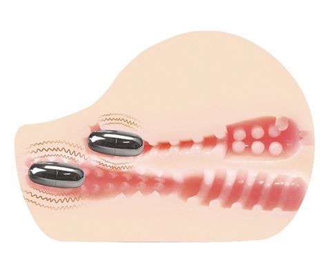 Мастурбатор двома входами і вібрацією GRACES Vibrating Pleasure Ass & Vagina, BM - 009141