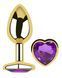 Анальна пробка з кристалом EGZO - Gold Heart Plug Purple size S
