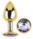 Анальна пробка з кристалом EGZO - Gold Round Plug Amethyst size M