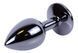 Анальная пробка с кристаллом EGZO - Dark Gray Round Plug Aqua, size M