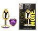 Анальна пробка з кристалом EGZO - Gold Heart Plug Purple size S