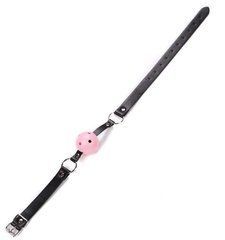 Кляп шар Classic plastic Black and Pink, SKN-KK04