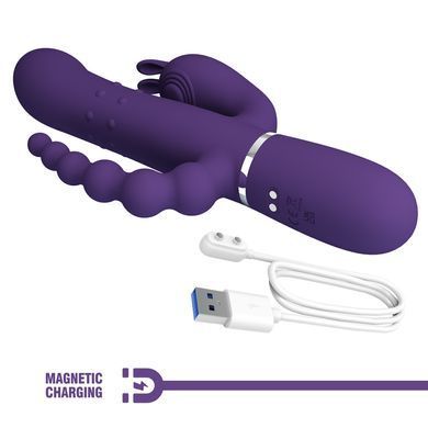 Вибромассажер с анальным и клиторальным стимулятором Pretty Love - Cammy Dark Purple Twinkled Tenderness, BW-500036-2